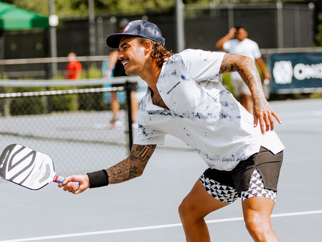 Pickleball Pro Tyson McGuffin working on his Non-Volley Line groundstrokes